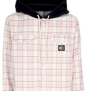 Nike Pink and White Checkered Hoodie Shirt